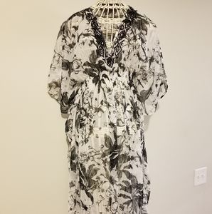 Sol & Mer Small Black Floral Cover Up